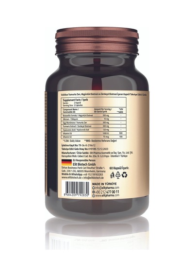 Egg Membrane 300 Mg Boswellia Serrata 500 Mg Hyaluronic Acid 120 Mg Turmeric 300 Mg