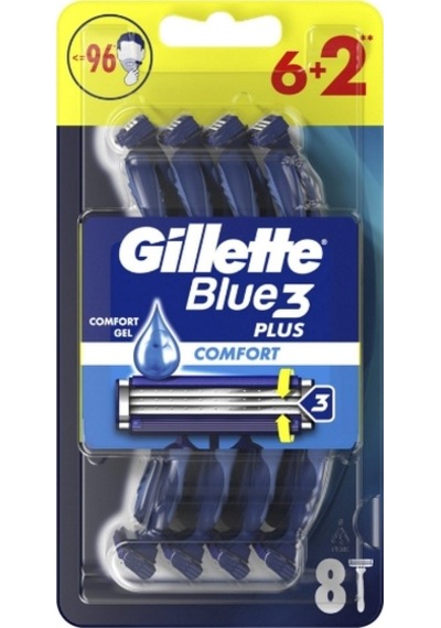 Gillette Blue 3 Tıraş Bıçağı 6 + 2 Li Blister Comfort