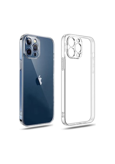 Apple Uyumlu iPhone 12 Pro Max  Silikon Kılıf - Kamera Korumalı Esnek Tam Koruma Kapak - Şeffaf