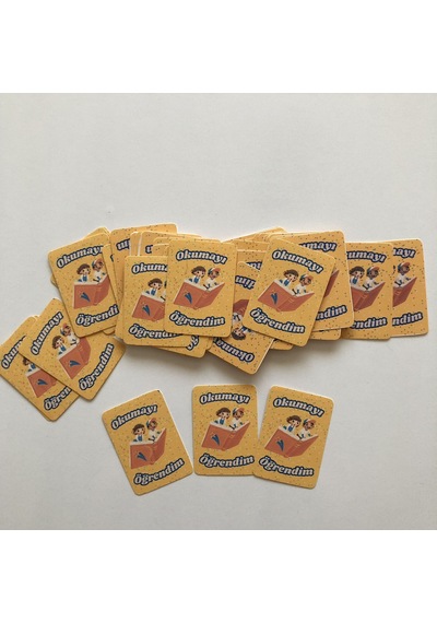 48 Adet Öğrenci Başarı Tebrik Kartı 70x50 Mm Okumayı Öğrendim