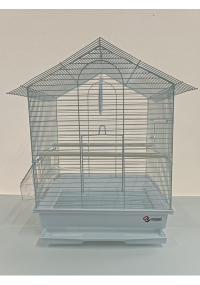 Dayang İki Kapılı Çatılı Kuş Kafesi 35x28x46 Beyaz