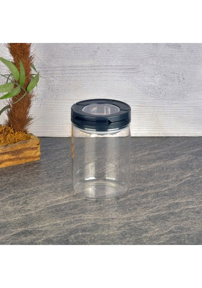 Tohanaa Vakumlu Cam Kavanoz - Şeffaf / Siyah - 400 Ml Çok Renkli