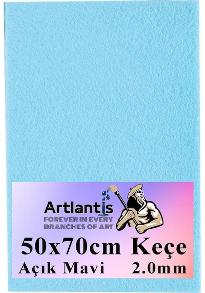 Açık Mavi Keçe 50x70 Cm 2.0 Mm 1 Adet Renkli Hobi Keçesi Elişi Keçesi Anasınıfı Kreş Okul Öncesi