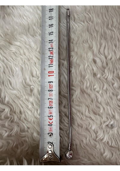 Premium Gümüş Renk Parlak Ve Modern Taş Detaylı Charm Uyumlu 316l Çelik Bileklik 18cm