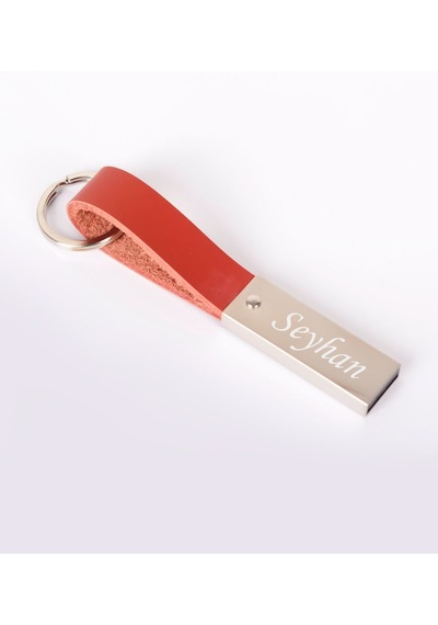 Kişiye Özel F-151-16 Kahverengi Metal-suni Derili Usb Bellek 16 Gb