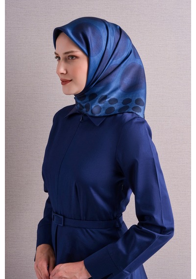 Armine Sura İpek Eşarp 2026-2027 - Sonbahar Kış-asm9637 Lacivert
