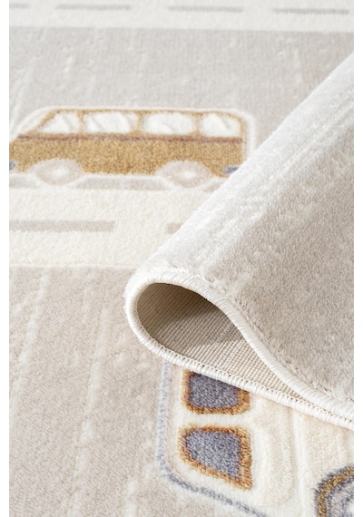 Cotto Kids Ck003g Gri Halı Araba Ve Yol Desenli Kaymaz Taban Yumuşak Yıkanabilir Çocuk Odası Halısı