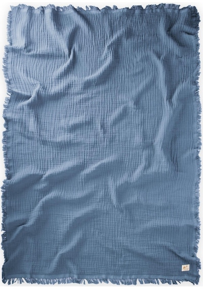Cigit Dört Kat Püsküllü Battaniye 80x120 Cm İndigo Mavi Indigo