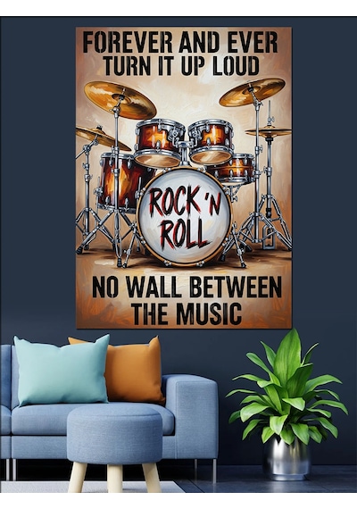 Ahşap Tablo Sonsuza Kadar Rock Roll