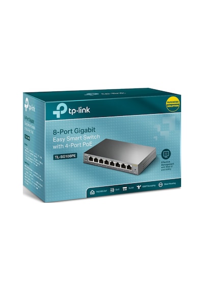 Tp-lınk Tl-sg108pe, 8 Port, Gigabit, 4 Port Poe 64w, Easy Smart, Yönetilebilir, Metal Kasa, Masaüstü