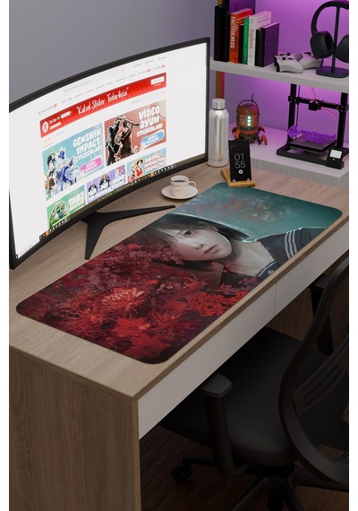 Silent Hill Kaymaz Dikişli Kauçuk Oyuncu Mousepad V4 - 90x40 Xxl Gaming Mouse Pad Fare Altlığı