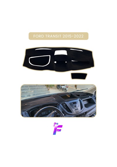 Ford Transit 2015-2022 Araca Özel Torpido Örtüsü Ön Göğüs Kılıfı Tam Koruma Oto Aksesuar Tc13 Bej