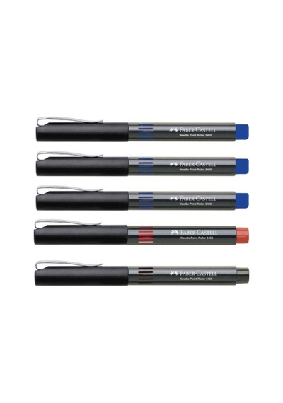 Faber-castell 5405 Roller Kalem 0.5 Mm Iğne Uçlu 3 Mavi 1 Kırmızı 1 Siyah Mavi