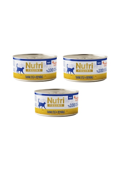 Nutri Feline Tavuk Etli Ve Peynirli Pate Tahılsız Yetişkin Kedi Konservesi 70 G X 3 Adet