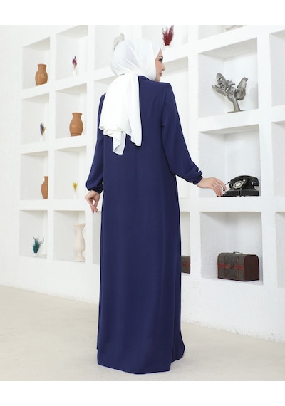 Nevayla Moda Salaş Kesim Aerobin Kumaş Ferace / Lacivert - F137