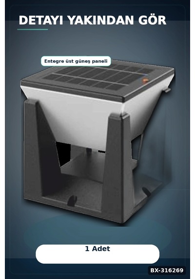 Solar Bahçe Armatürü 75w 6500k Işık Ip65 Dış Mekan Lambası 1 Adet Bx-316269 Diğer