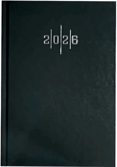 2026 Ajanda Ekonomik Cilt Bezli Çizgili Günlük Ajanda 14cm X 20cm Siyah Renk Gönderilecektir Siyah