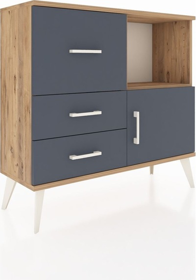 Arges Şifonyer Tek Raflı 3 Çekmeceli Tek Kapaklı 88x30x80 Çam-antrasit Antrasit Arges Şifonyer Tek Raflı 3 Çekmeceli Tek Kapaklı 88x30x80 Çam-antrasit Antrasit