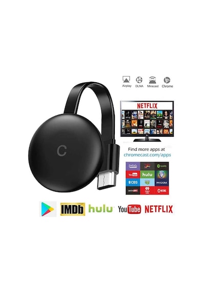 G12 Chromecast Kablosuz Hdmı Ses Ve Görüntü Aktarıcı-Siyah