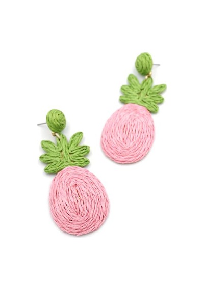 Ananas Hasır Küpe - Pembe Diğer