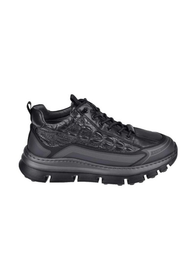 Guja 25k517 Bilek Boy Hafif Deri Sneaker Erkek Ayakkabı Siyah