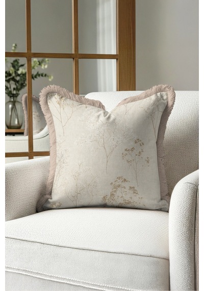 Çiçekli Bej Botanik Motifli Saçaklı Yastık Kılıfı - Soft Naturel Krem Vizon Püsküllü Kırlent Kılıfı Puslu Kanyon Nektar Çiçekli Bej Botanik Motifli Saçaklı Yastık Kılıfı - Soft Naturel Krem Vizon Püsküllü Kırlent Kılıfı Puslu Kanyon Nektar