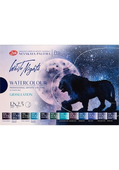 White Nights Extra-fine Tam Tablet Sulu Boya 2.5 Ml 12 Li Granulation Set 19422005 12 Renk