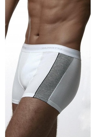 1 Adet Çift Kaplan 850 Biyeli Elastan Sportif Boxer Külot Beyaz