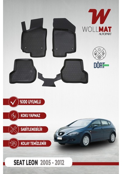 Seat Leon Paspas 2005 2012 Arası 3d Havuzlu Paspas Seti