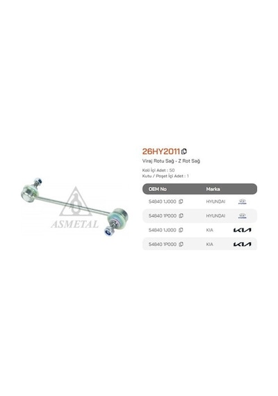 Asmetal 26hy2011 Z Rot I20 08 I20 10 Venga 10 Ön Sağ