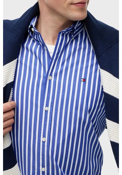 Tommy Hilfiger Çizgili Pamuklu Regular Fit Uzun Kollu Gömlek Erkek Gömlek Mw0mw43315 0a5 Mavi-beyaz Tommy Hilfiger Çizgili Pamuklu Regular Fit Uzun Kollu Gömlek Erkek Gömlek Mw0mw43315 0a5 Mavi-beyaz