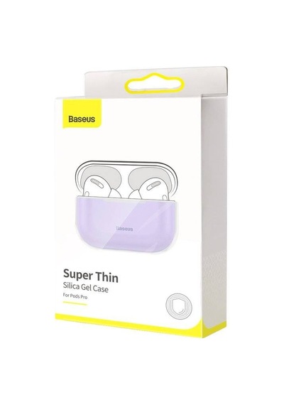 Baseus Super Thin Silica Gel Apple Uyumlu AirPods Pro İnce Silikon Kılıf Mor
