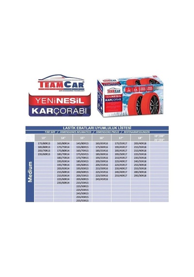 Kar Çorabı Medium Ebat Yeni Nesil Kolay Montaj Zincir Muadili