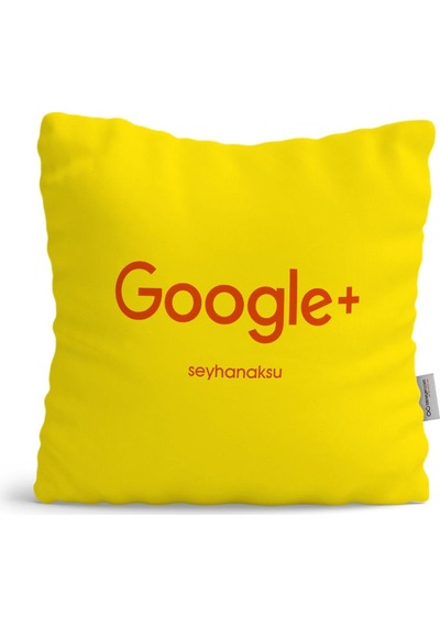 Kişiye Özel Google Plus Sarı Yastık