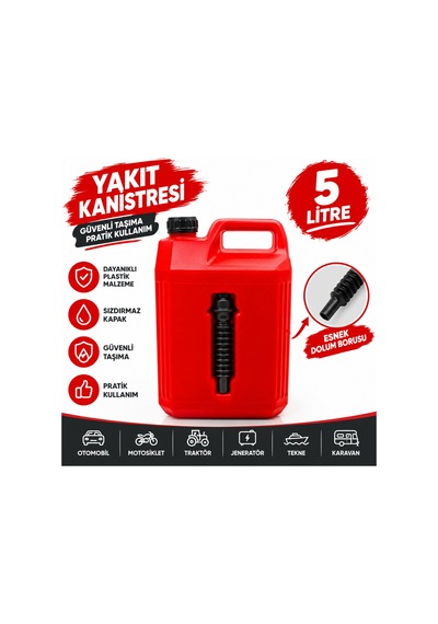 21'li T-rax Antistatik Benzin-mazot Taşıma Yakıt Bidonu Gagalı 5 Lt
