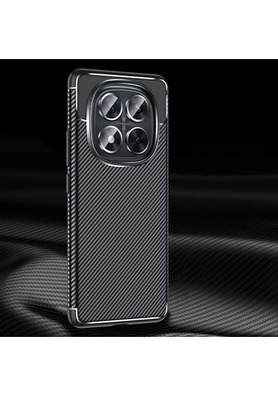 Xiaomi Poco X7 Kılıf Karbon Görünümlü Silikon Kamera Korumalı Üstün Koruma Pazarplus Siyah