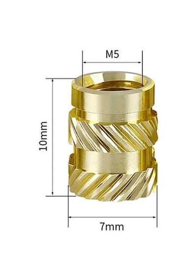 M5x10mm Pirinç Insert Somun 3d Baskı Uyumlu