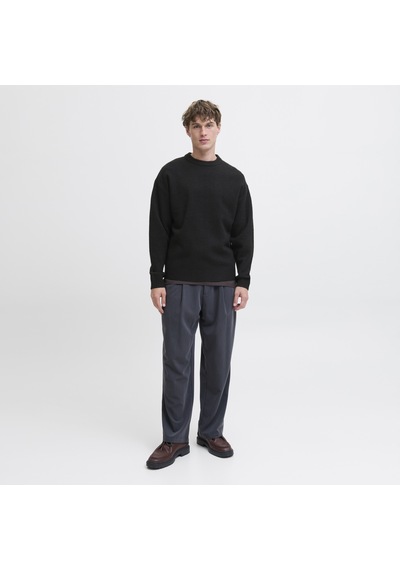 Jack & Jones Erkek Relaxed Fit Triko Kazak - Soho - 12278924 Siyah
