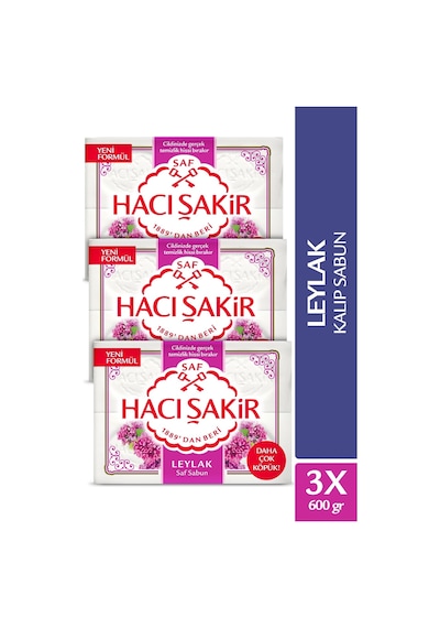 Hacı Şakir Leylak Saf Kalıp Sabun 3'lü 4 x 150 G