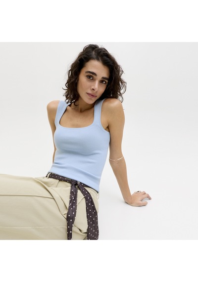 Jack & Jones Kadin Kare Yaka Kolsuz Üst - Posie - 12290769 Skyway