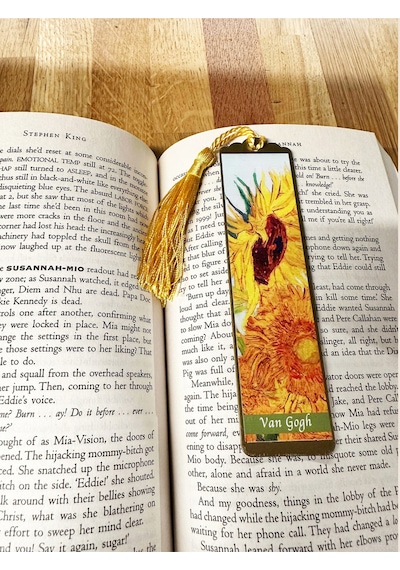 Sanatsal Tablo Temalı Metal Kitap Ayracı Van Gogh-ayçiçekleri