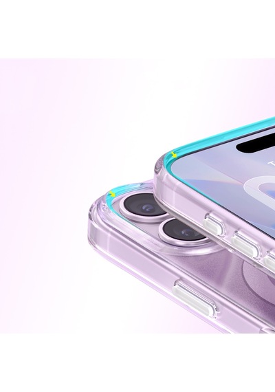 İphone 17 Uyumlu Kılıf M-safe Özellikli l Swarovski Taşlı Zore Paris Rovix Sert Pc Kapak Mor