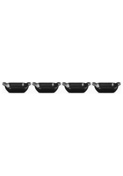 Le Creuset 4 Lü Mini Dikdörtgen Döküm Fırın Ve Servis Seti 13 Cm Fırın Tepsisi Siyah