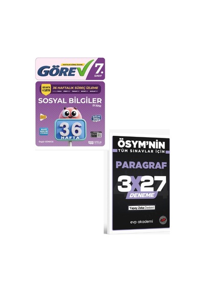 Nitelik 2027 7. Sınıf Sosyal Bilgiler Görev Maarif Model 36 Haftalık Süreç İzleme+ Evp Akademi Paragraf