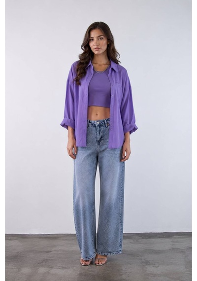 Rouge Basıc Perry Oversize Gömlek LİLA