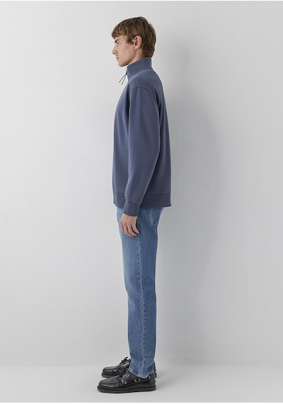 Yarım Fermuarlı Sweatshırt Ombre Mavi