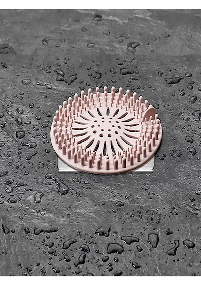 İsgstore 3 Adet Yuvarlak Silikon Lavabo ve Küvet Süzgeci Lavabo Tıkacı Antrasit Pembe Beyaz