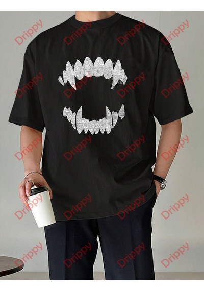 Flood Of Style Unisex Teeth Tshirt Siyah