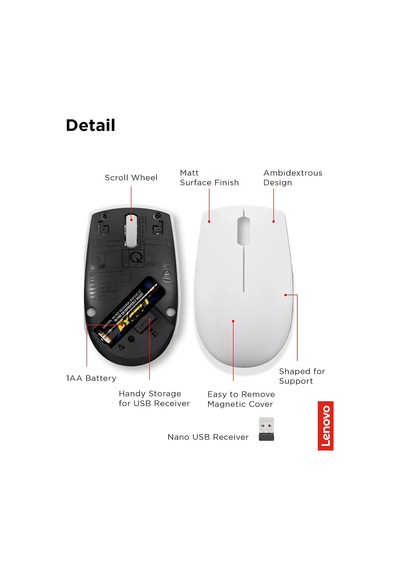 300 Kablosuz / Wireless Compact Mouse, Bulut Gri