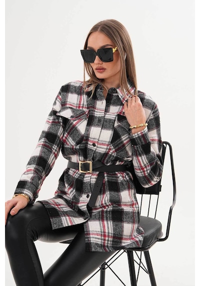 Polologin Butik Kadın Siyah Beyaz Kırmızı Çizgi Detaylı Araboy Spor Gömlek Çok Renkli Polologin Butik Kadın Siyah Beyaz Kırmızı Çizgi Detaylı Araboy Spor Gömlek Çok Renkli